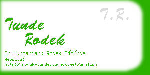 tunde rodek business card